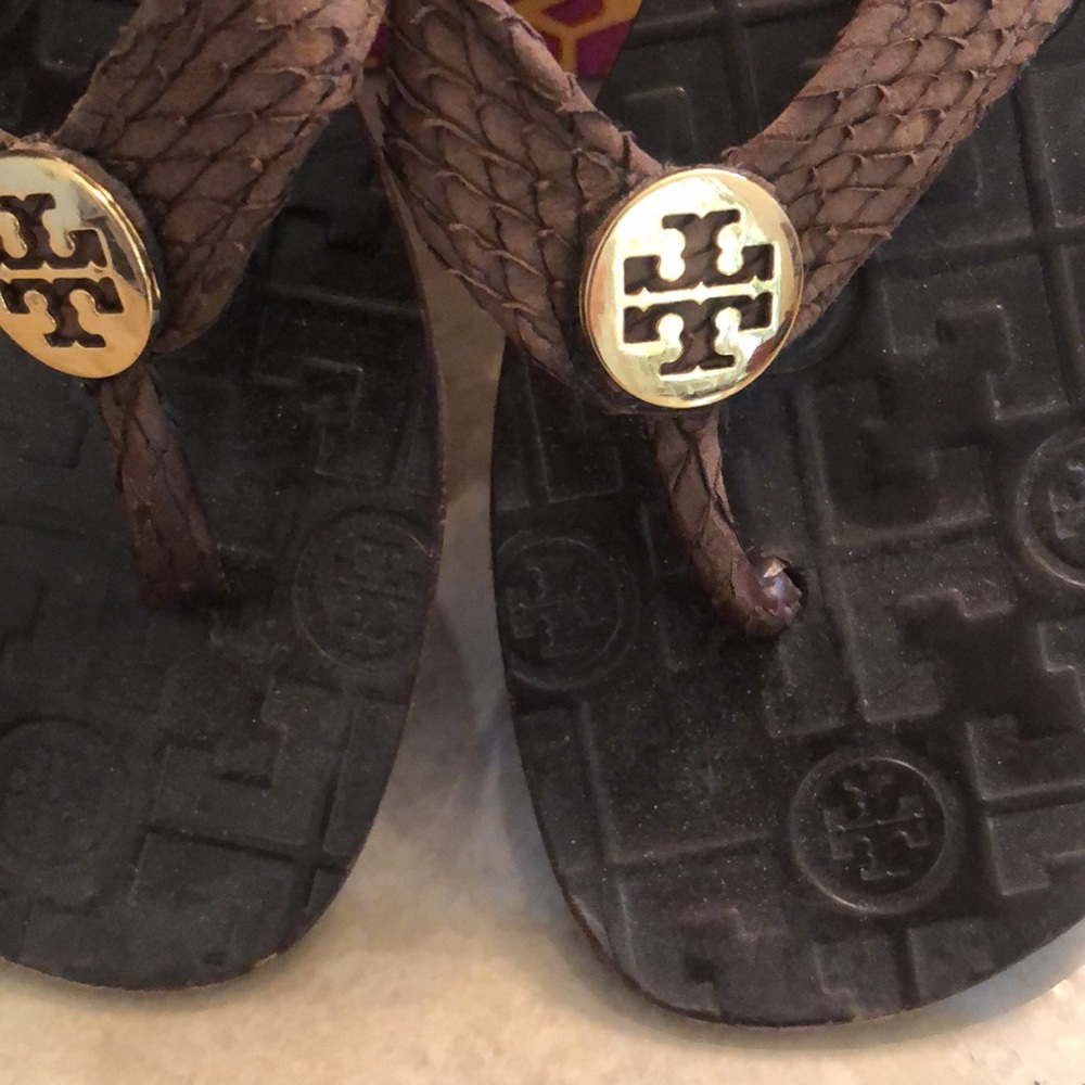 Tory Burch Thora Nubuck Python Print Sandals. Bro… - image 4